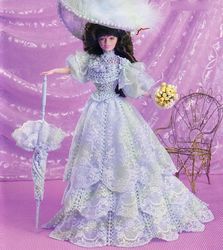 crochet pattern PDF-Victorian Fashion - early 20th century French Lace Bridesmaid Dress-doll Barbie gown crochet pattern