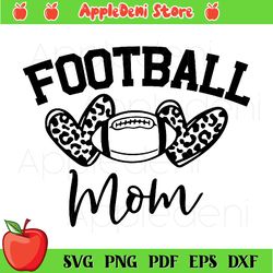 Football Mom Svg, Sport Svg, Leopard Heart Svg