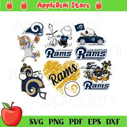 11 Los Angeles Rams Design Bundle Svg, Sport Svg, Football Team Logo Svg