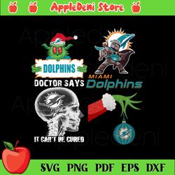 Funny Grinch Dolphins Football Team Logo Bundle Svg, Sport Svg