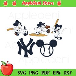 5 Files Of Disney New York Yankees MLB Svg, Sport Svg