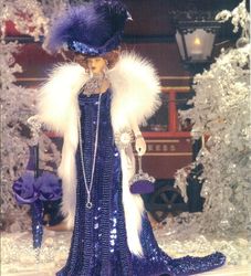 crochet pattern PDF-Victorian Fashion-early 20th century Dinner Dress- doll Barbie gown crochet vintage pattern