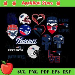 Patriots Logo NFL Team Bundle Svg, Sport Svg, Patriots Logo Svg, Patriots Football Svg, Love Patriots Svg, Patriots Fan