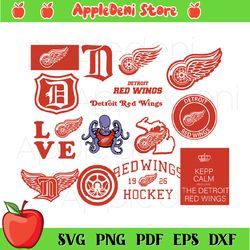 Detroit Red Wings Logo Svg, Sport Svg, Sport Logo Team Svg, Sport Bundle File, Red Wings Silhouette Svg, Sports Silhouet