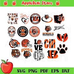 Cincinnati Bengals logo Bundle SVG, Sport Svg, Cincinnati Bengals Bundle logo Svg, Bengals fans svg, Bengals gift Svg, f