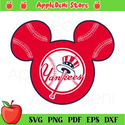 New York Yankees Baseball Mickey Mouse Disney Svg, Sport Svg, Disney Svg