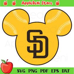 San Diego Padres Baseball Mickey Mouse Disney Svg, Sport Svg, Disney Svg