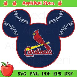 St. Louis Cardinals Baseball Mickey Mouse Disney Svg, Sport Svg, Disney Svg