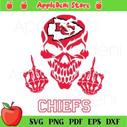 Kansas City Chiefs Skull Svg, Sport Svg, Skull Sport Svg, Skeleton Hand Svg