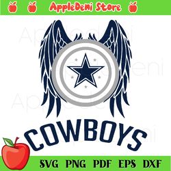 Football Cowboys Wings SVG, Dallas Cowboys Angel Wings Svg, Sport Svg