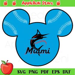 Miami Marlins Baseball Mickey Mouse Disney Svg, Sport Svg, Disney Svg