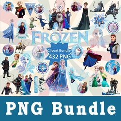Frozen Png, Frozen Bundle Png, cliparts, Printable, Cartoon Characters