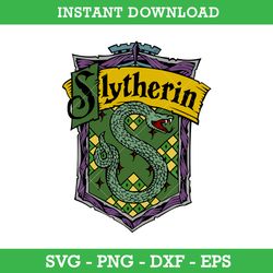 Slytherin Crest Svg, Harry Potter House Crest Svg, School Of Magic House Crest Svg, Instant Download