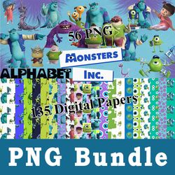 Monster Inc  Png, Monster Inc  Bundle Png, cliparts, Printable, Cartoon Characters