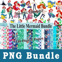 The Little Mermaid Png, The Little Mermaid Bundle Png, cliparts, Printable, Cartoon Characters