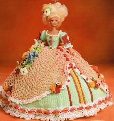 crochet pattern PDF-Fashion doll Barbie gown crochet vintage pattern-Doll charming dress