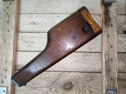 Old Original Rare Army USSR Russian Wooden Holster Butt Stock Pistol STECHKIN , CCCP