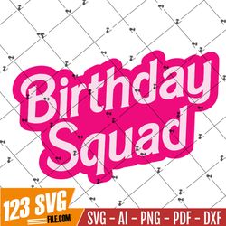 Birthday Squad logo SVG, Birthday Squad t-shirt printable file, Birthday Squad banner Clipart Cricut, Birthday Squad dig