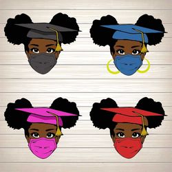 Black woman Masters Graduation SVG PNG DXF EPS Download Files