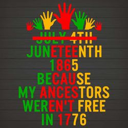 Juneteenth Day My Ancestors Werent Free in 1776 SVG, PNG DXF EPS Download Files