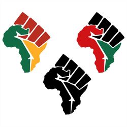 Black Power Fist Africa Files For Cricut, SVG, DXF, EPS, PNG Instant Download