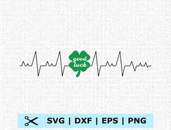 Patrick day heartbeat Svg, Eps, Png, Dxf, Digital Download