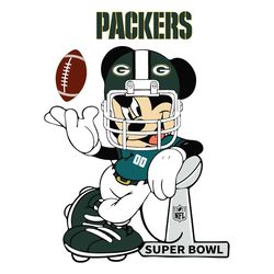 Mickey Mouse Green Bay Packers Svg, Sport Svg, Green Bay Svg, Packers NFL Svg, Super Bowl Svg, Green Bay Football, Green
