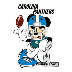 Mickey Mouse Carolina Panthers Svg, Sport Svg, Carolina Panthers Svg, Panthers Football Team, Panthers Svg, Carolina Svg