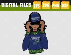 Seattle Seahawks Girl svg, png, eps, dxf