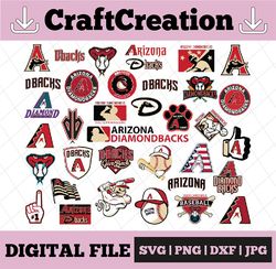 35 Files Arizona Diamondbacks, Cut Files, Baseball Clipart, Arizona svg, Diamondbacks svg, Cutting Files, MLB svg, Insta