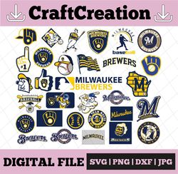31 Files Milwaukee Brewers SVG Files, Cut Files, Baseball Clipart, Cricut Milwaukee, Brewers svg, Cutting Files, MLB svg