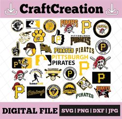 32 Files Pittsburgh Pirates Svg, Cut Files, Baseball Clipart, Cricut Pittsburgh svg, Pirates svg, MLB svg, Clipart, Inst