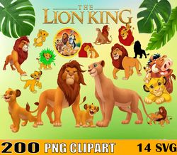 200 The Lion King Clipart, The Lion King Png, Disney Simba Bundle Png, Disney Png Digital Download