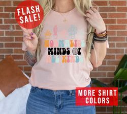 Normalize Mind Of All Kinds Boho Style Unisex Shirt, Retro Autism Awareness Tee, Vintage Mental Health Apparel - T111
