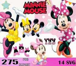 275 Png Minnie Mouse Clipart, Minnie Mouse Png, Disney Minnie Mouse Bundle Png, Disney Png Digital Download