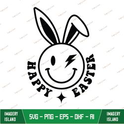 Happy Easter Cut File, Easter Bunny Cricut, Happy Easter Svg, Clipart, Layered, Happy Easter Dxf, Instant Download
