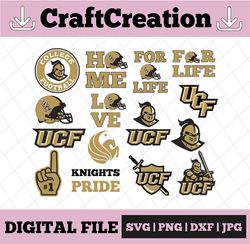 15 Files UCF Knights football svg,sport svg, football svg, silhouette svg, cut files, College Football svg, ncaa logo sv