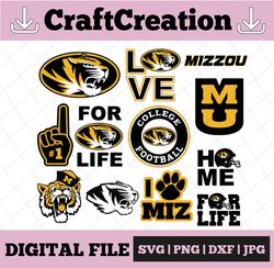 12 Files Missouri Tigers Football svg, football svg, silhouette svg, cut files, College Football svg, ncaa logo svg,