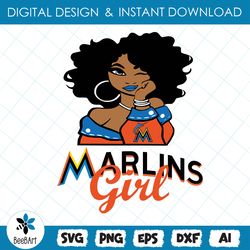 Miami Marlins Girl svg, Baseball svg, png , eps , dxf , Instant Download