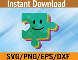 Love Autism Awareness Day Month Colorful Puzzle Piece Svg, Eps, Png, Dxf, Digital Download