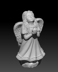 3D STL Model for CNC and 3d Print file Figurine Angel with a dove
