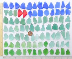 86 RECYCLED HANDMADE top drilled sea glass for jewelry 24-32 mm in length, colorful multicolor