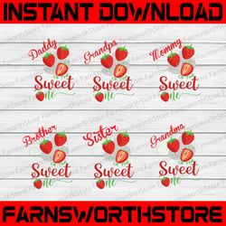 First Birthday Family Strawberry Bundle Svg, Baby First Birthday Party Svg Png, Berry Sweet Birthday Girl SVG, Birthday