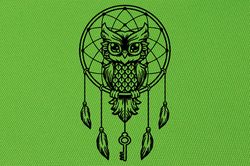 Dreamcatcher And The Owl, Amulet-Symbol To Protect The Sleeper From Evil Spirits And Disease, Wall Sticker Vinyl Decal