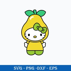 Hello Kitty Pear Svg, Hello Kitty Fruits Svg, Hello Kitty Svg, Cartoon Svg, Png Dxf Eps Digital File