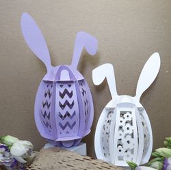 Easter Bunny Eggs 3D - Globe Lightting - Paper Cutting Template File| DIY Easter Decor Paper Craft with kids