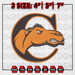 Campbell Fighting Camels Embroidery files, NCAA D1 teams Embroidery Designs, NCAA Campbell, Machine Embroidery Pattern