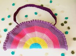 Crochet pattern rainbow bag - Crochet Crossbody Bag - Easy crochet bag pattern - Trendy Chunky Crochet bag EASY Crochet
