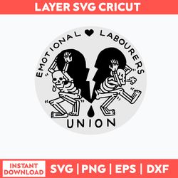 Emotional Labourers Union Svg, Skeleton Funny Svg, Png Dxf Eps File