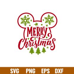 Merry Christmas Ears, Merry Christmas Mickey Svg, Christmas Svg, Merry Christmas Svg, png,dxf,eps file